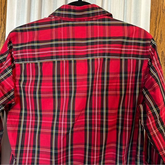 Foxcroft Skylar Stewart Plaid 3/4 Length Sleeve Blouse - Picture 9 of 12